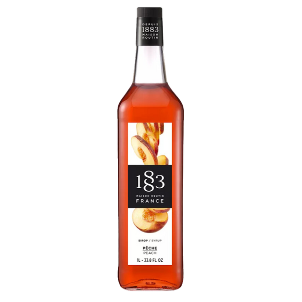 1883 Peach Syrup 1L Glass Bottle